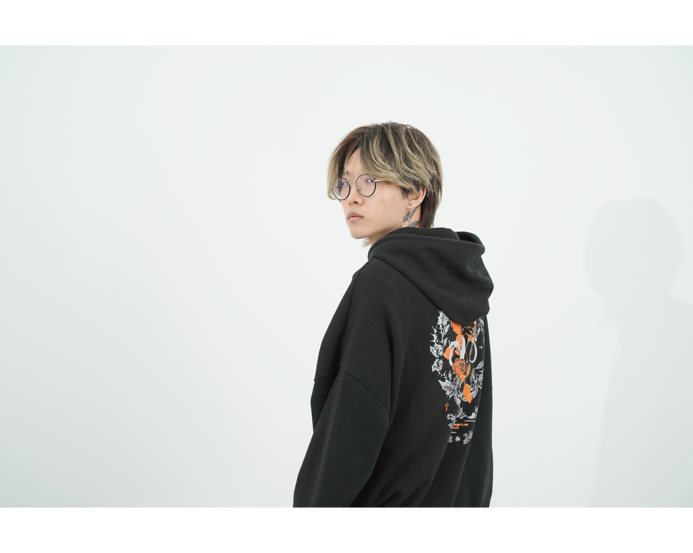 No 0 ZIP HOODIE / BLACK