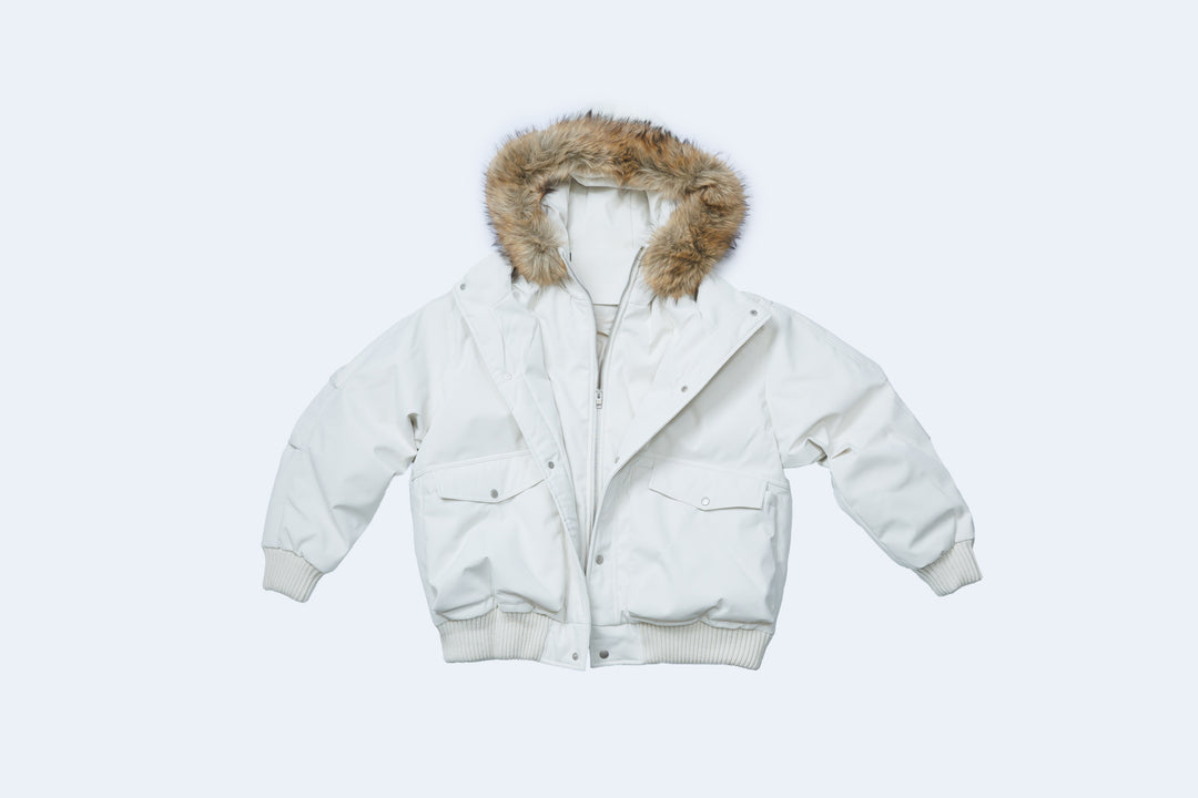 ANS DOWN JACKET / WHITE ・ BLACK