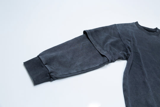 FAKE LAYERED Appliqué LS TEE / BLACK・RED