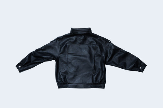 SYNTHETIC LEATHER JACKET / BLACK