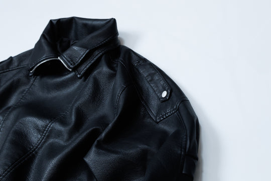 SYNTHETIC LEATHER JACKET / BLACK