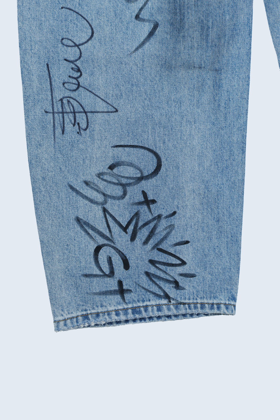 ANS SIGN DENIM PANTS / BLUE