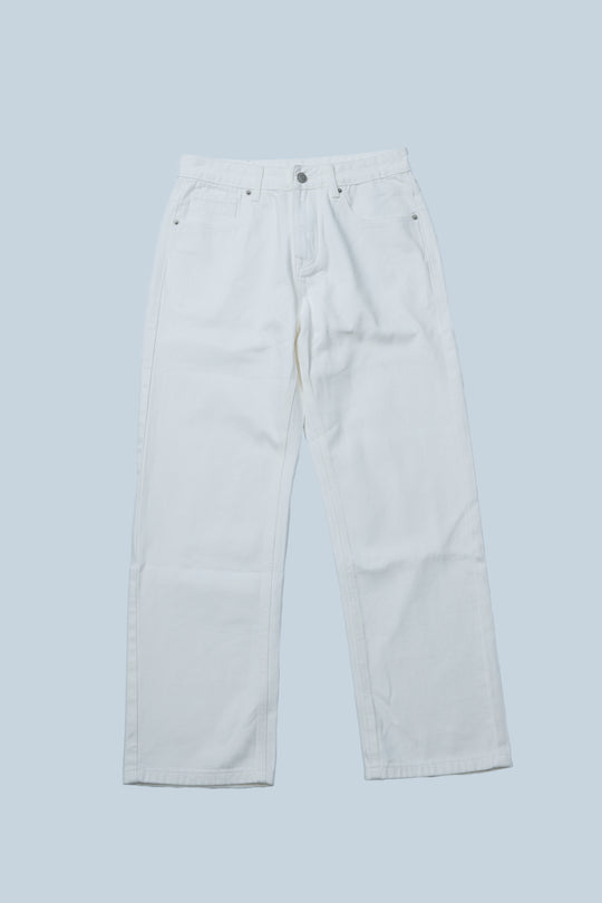 ANS WHITE DENIM PANTS / WHITE