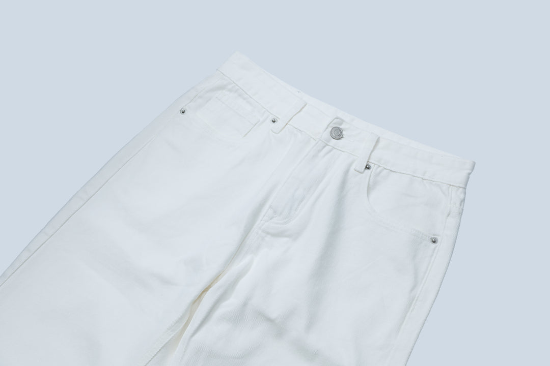 ANS WHITE DENIM PANTS / WHITE