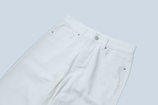 ANS WHITE DENIM PANTS / WHITE
