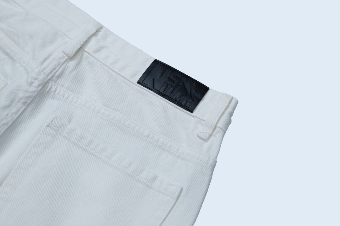 ANS WHITE DENIM PANTS / WHITE